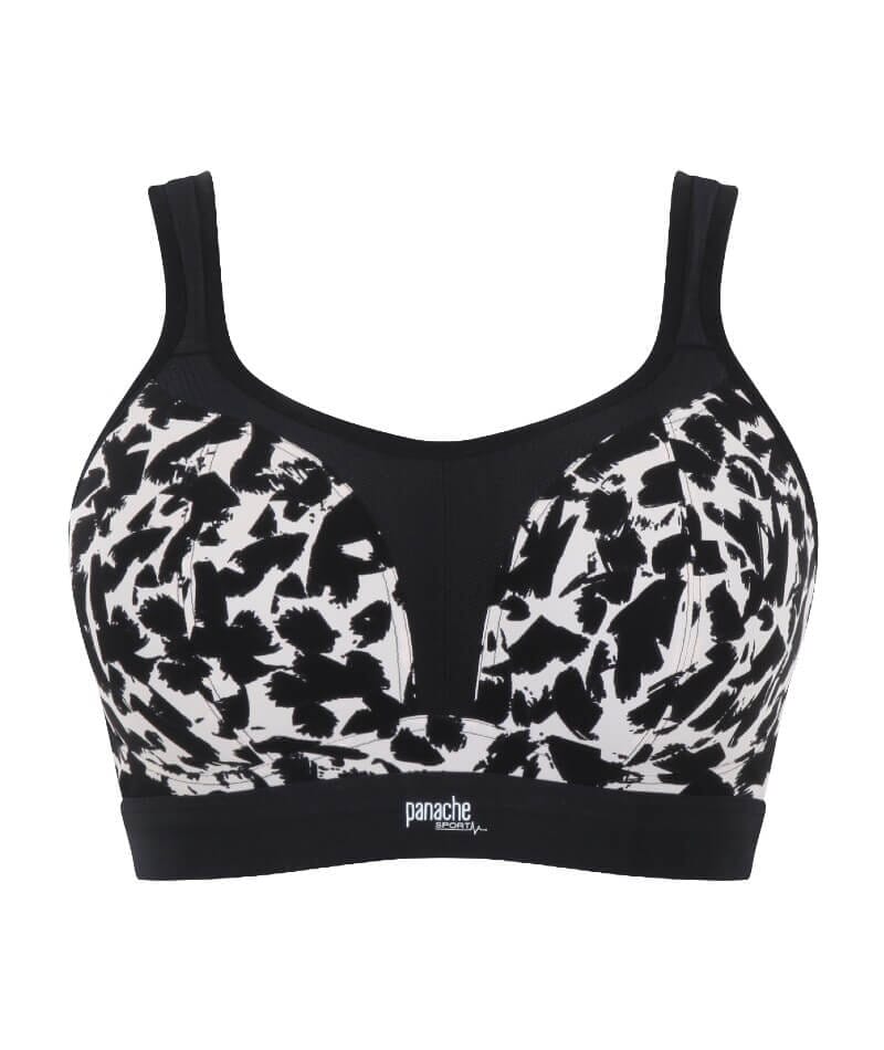 Panache Sport Longline Wire-free Sports Bra - Mono Print Bras